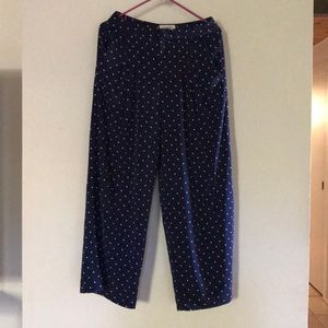 Anthropologie, Navy and white polka dot pants